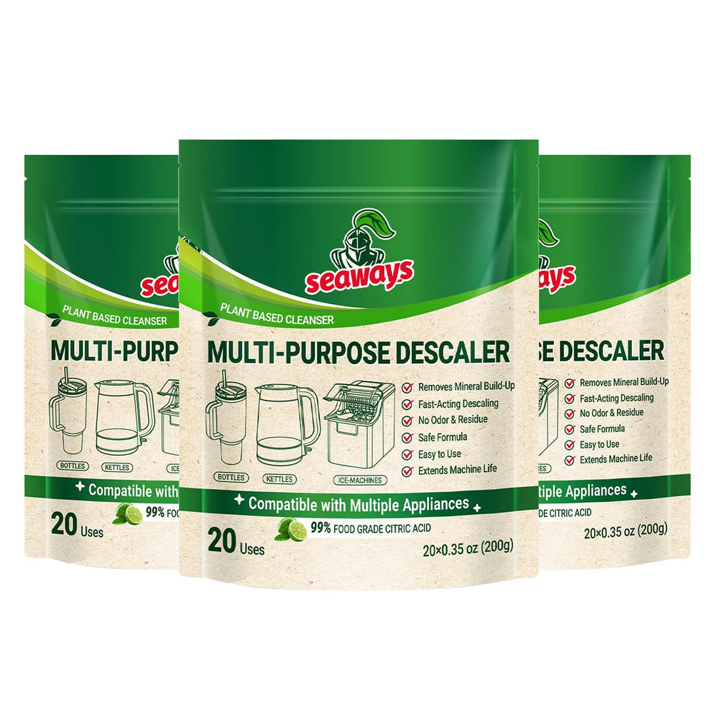 Seaways Multi-Purpose Descaler | 20-Use Citric Acid Packets — Kettle, Coffee Machine & Ice Maker Seaways Multi-Purpose Descaler | 20-Use Citric Acid Packets — Kettle, Coffee Machine & Ice Maker