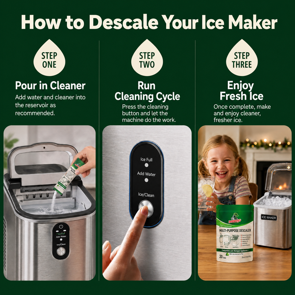 Seaways Descaler Packets for Ice Makers & Coffee Makers - Citric Acid Descaling Powder Seaways Descaler Packets for Ice Makers & Coffee Makers - Citric Acid Descaling Powder
