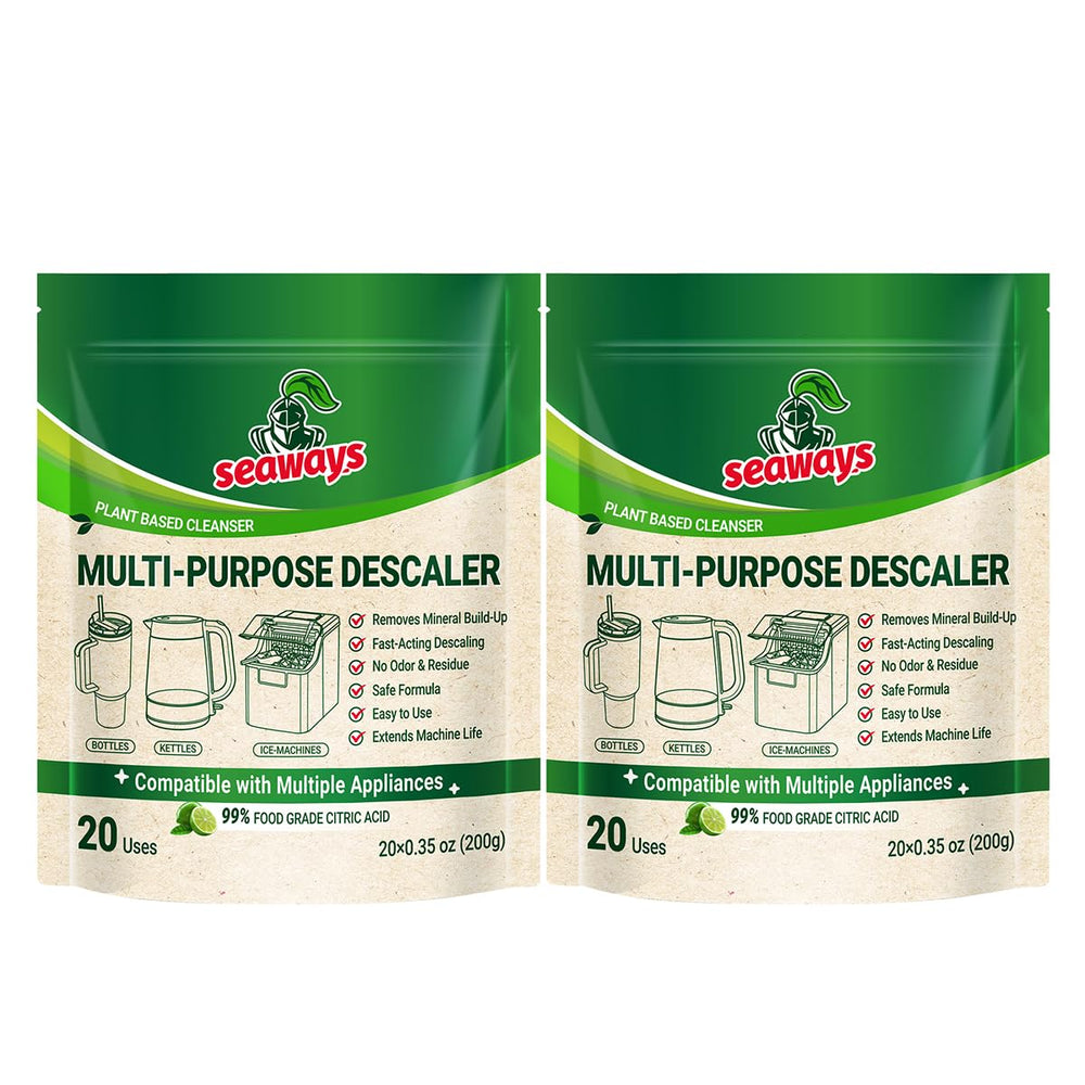 Seaways Multi-Purpose Descaler | 20-Use Citric Acid Packets — Kettle, Coffee Machine & Ice Maker