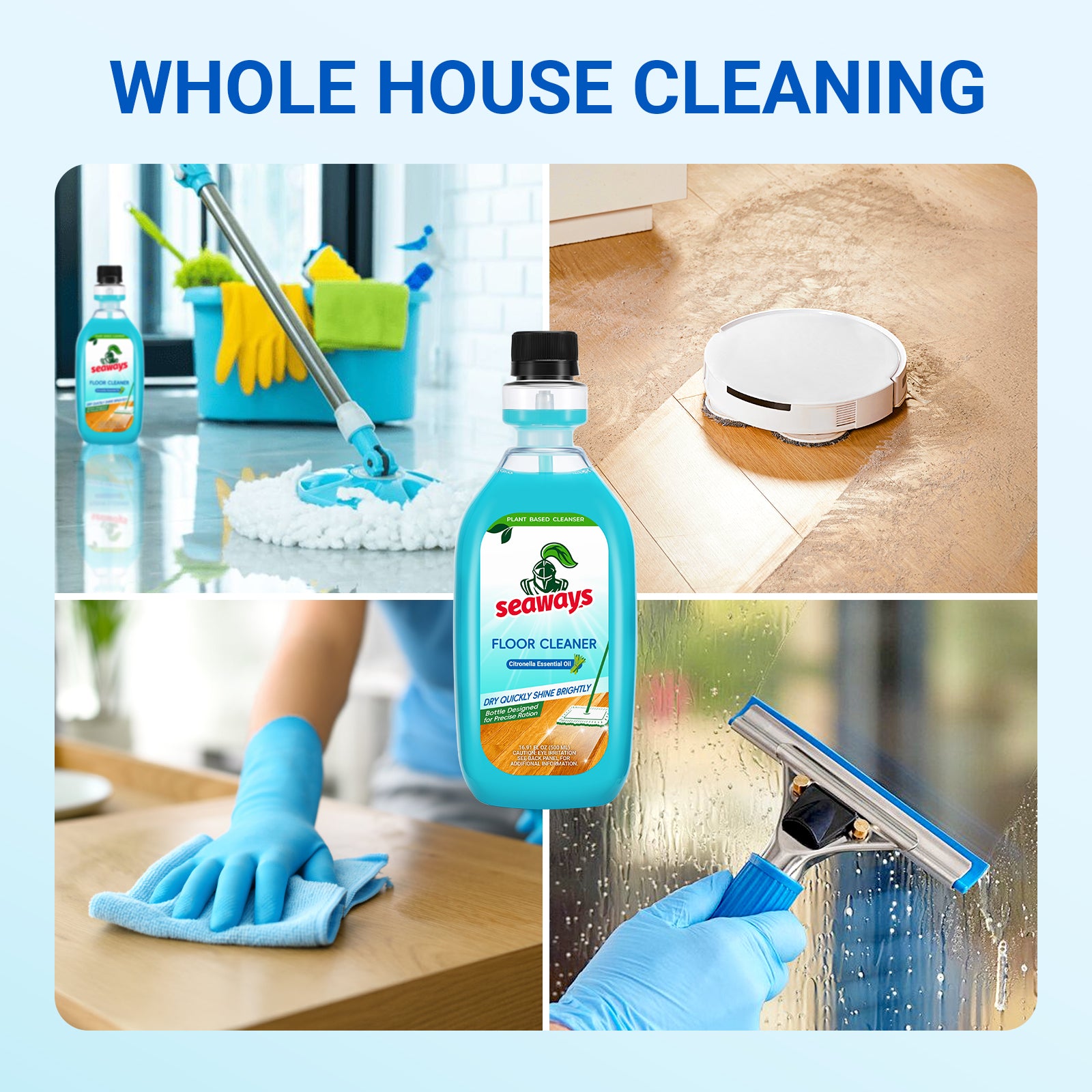 Seaways Multi-Surface Floor Cleaner | Plant-Based Formula — One Bottle, Every Hard Floor
